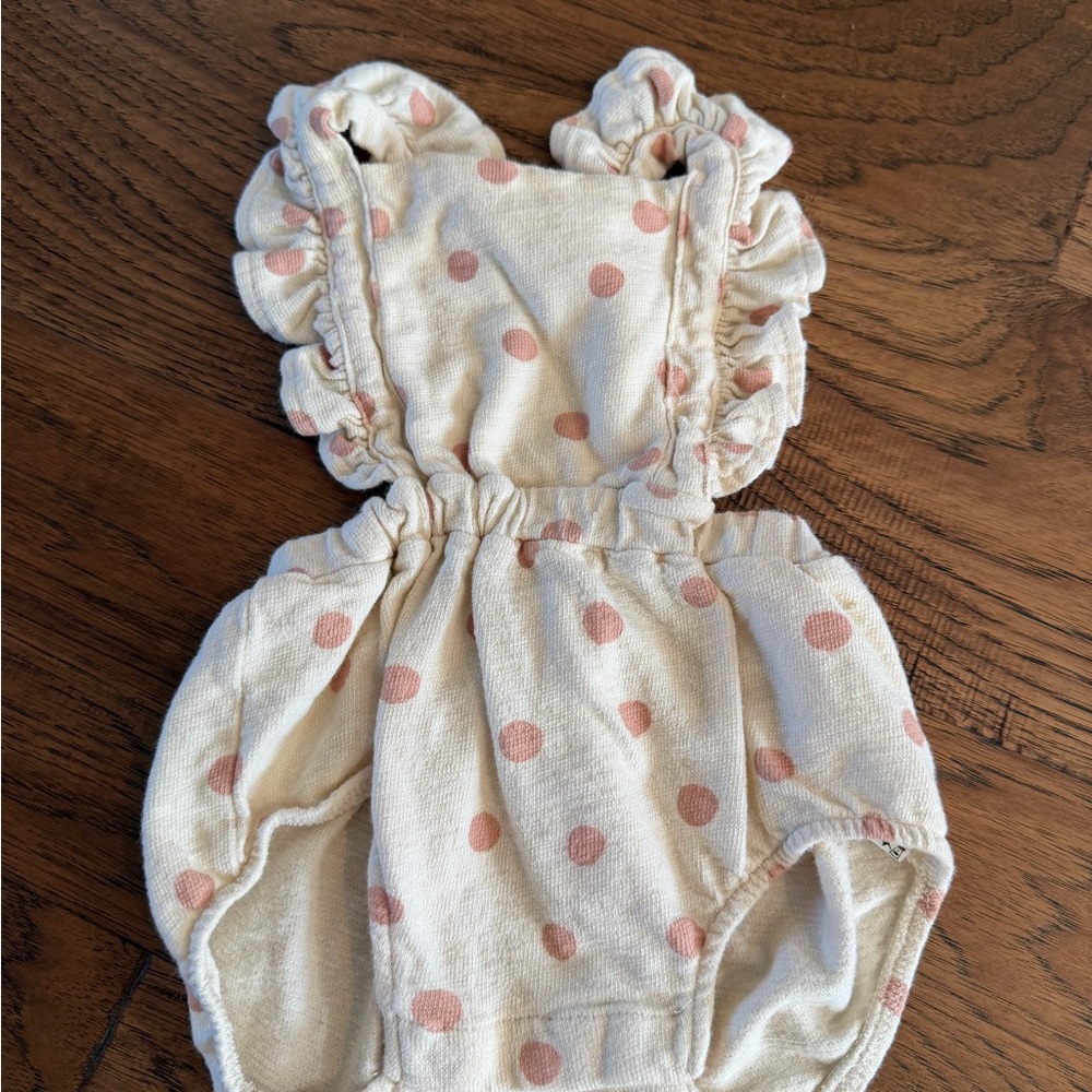Zara Cream and Pink Polka Dot Baby Romper